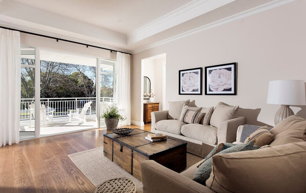 Clean tidy modern living room