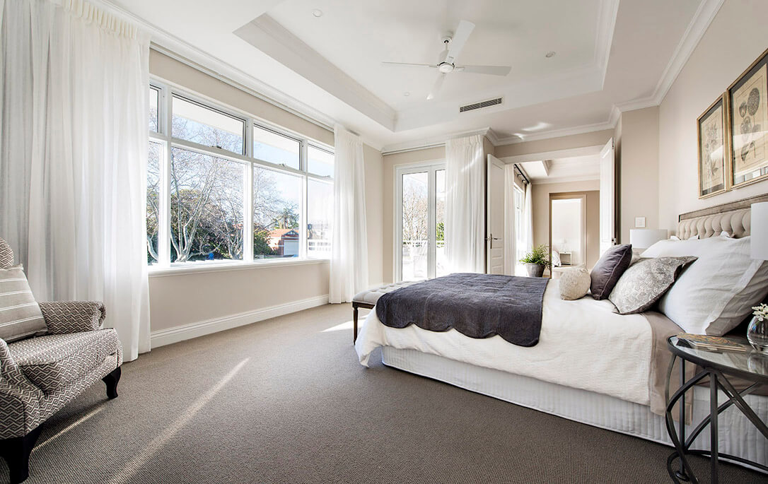 Clean modern bedroom