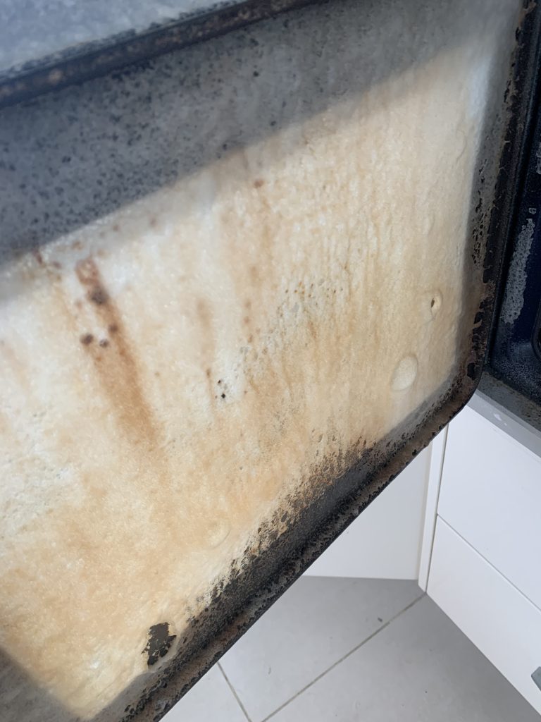 Dirty oven door